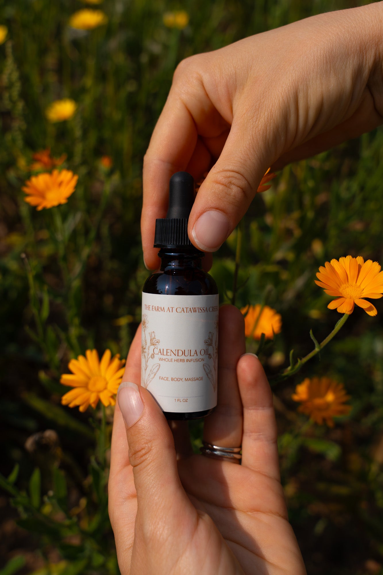 Calendula Infused Oil for Skin — Farm-Grown Whole Herb