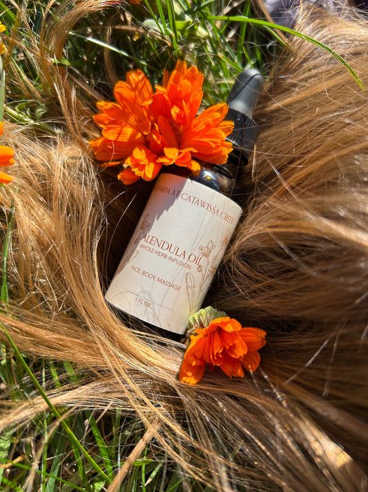 Calendula Infused Oil (1oz) - Nourishing Herbal Infusion in Organic Jojoba Oil