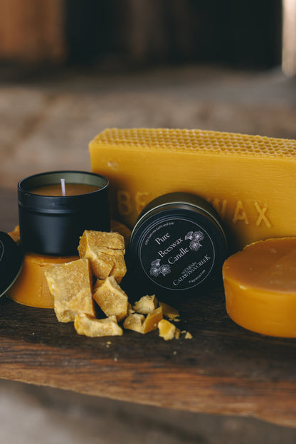 pure beeswax candle non-toxic clean burning hand-poured by The Farm at Catawissa Creek