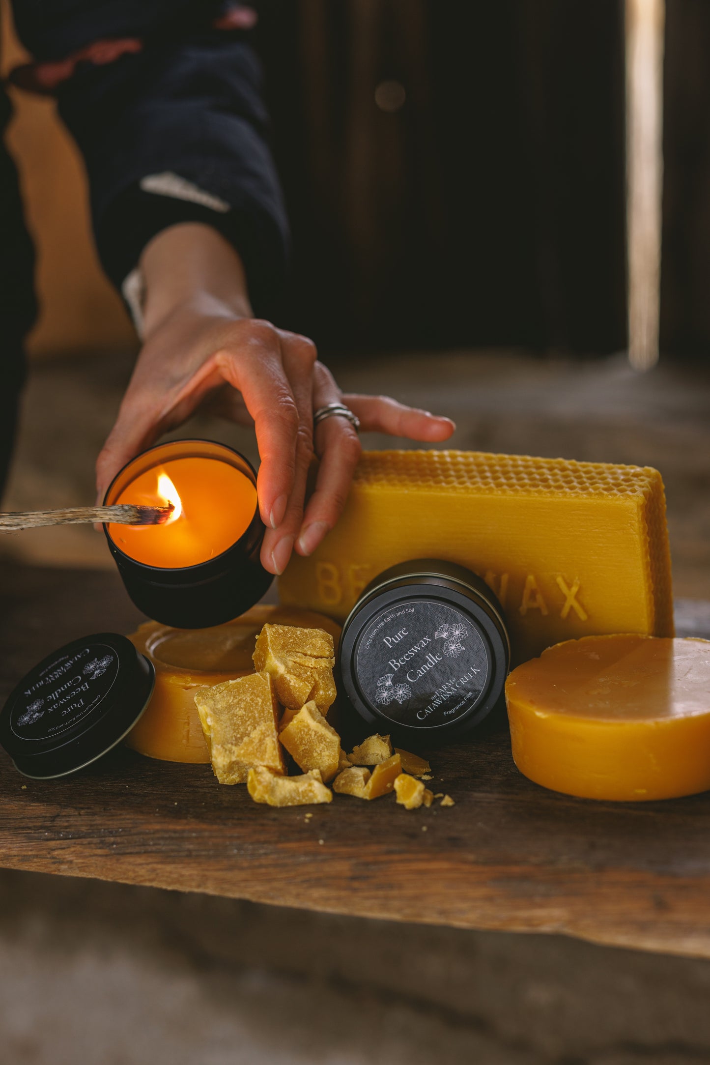 Pure Beeswax Candle (4oz) - Natural, Non-Toxic