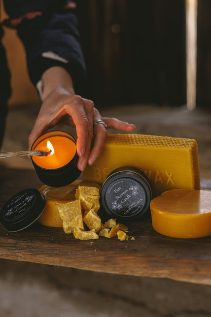 Pure Beeswax Candle (4oz) - Natural, Non-Toxic