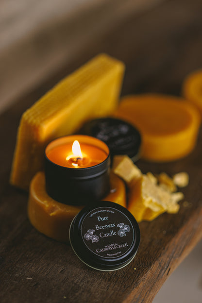 Pure Beeswax Candle (4oz) - Natural, Non-Toxic